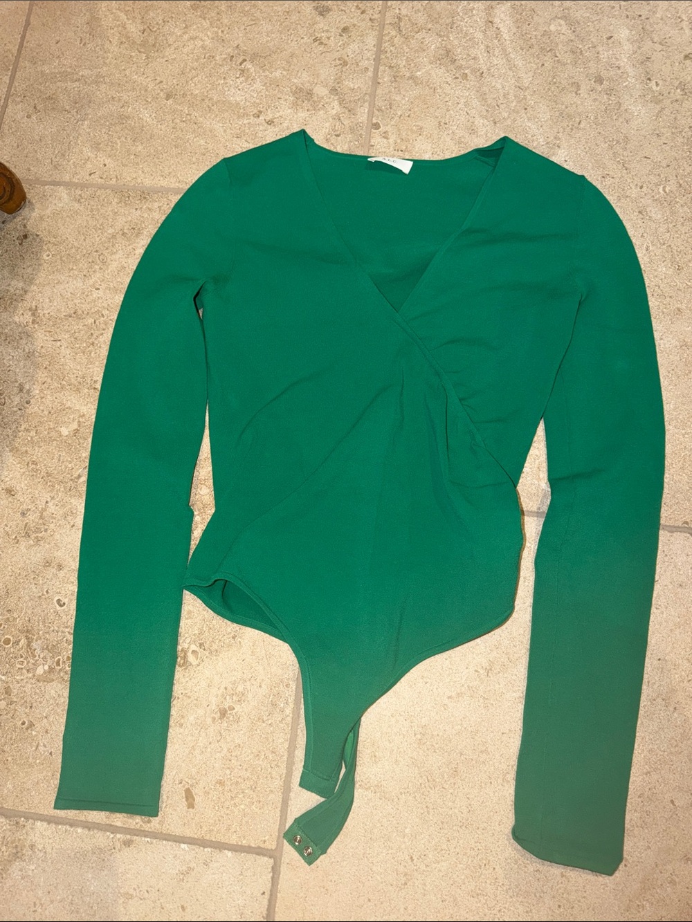 ALC Women's Emerald Green Wrap Bodysuit Top